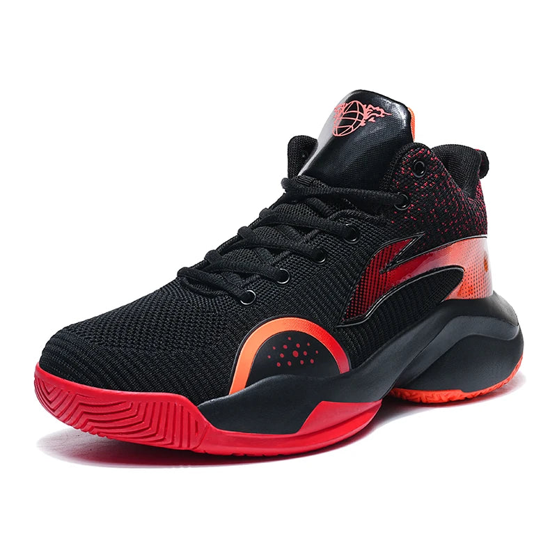 Practical Versatile Basketball Sneakers Solid Color Breathable Non Slip Shock Absorbing Wear Resistant Daily Student Training Ca
