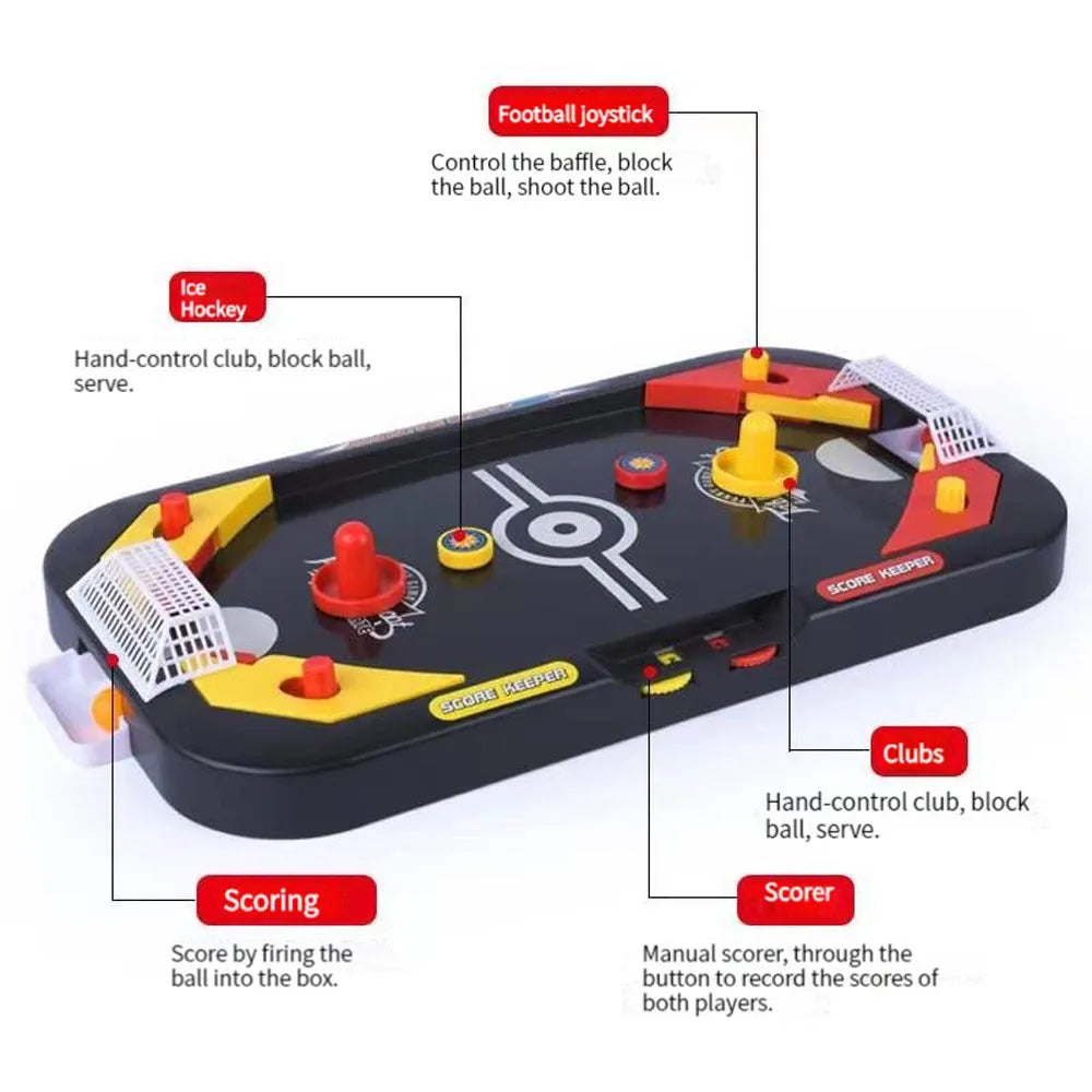 2 In 1 Soccer Board Game Toys Mini Desktop Soccer Ice Table Game Interactive Anti-stress Party Table Football Toys Children Gift