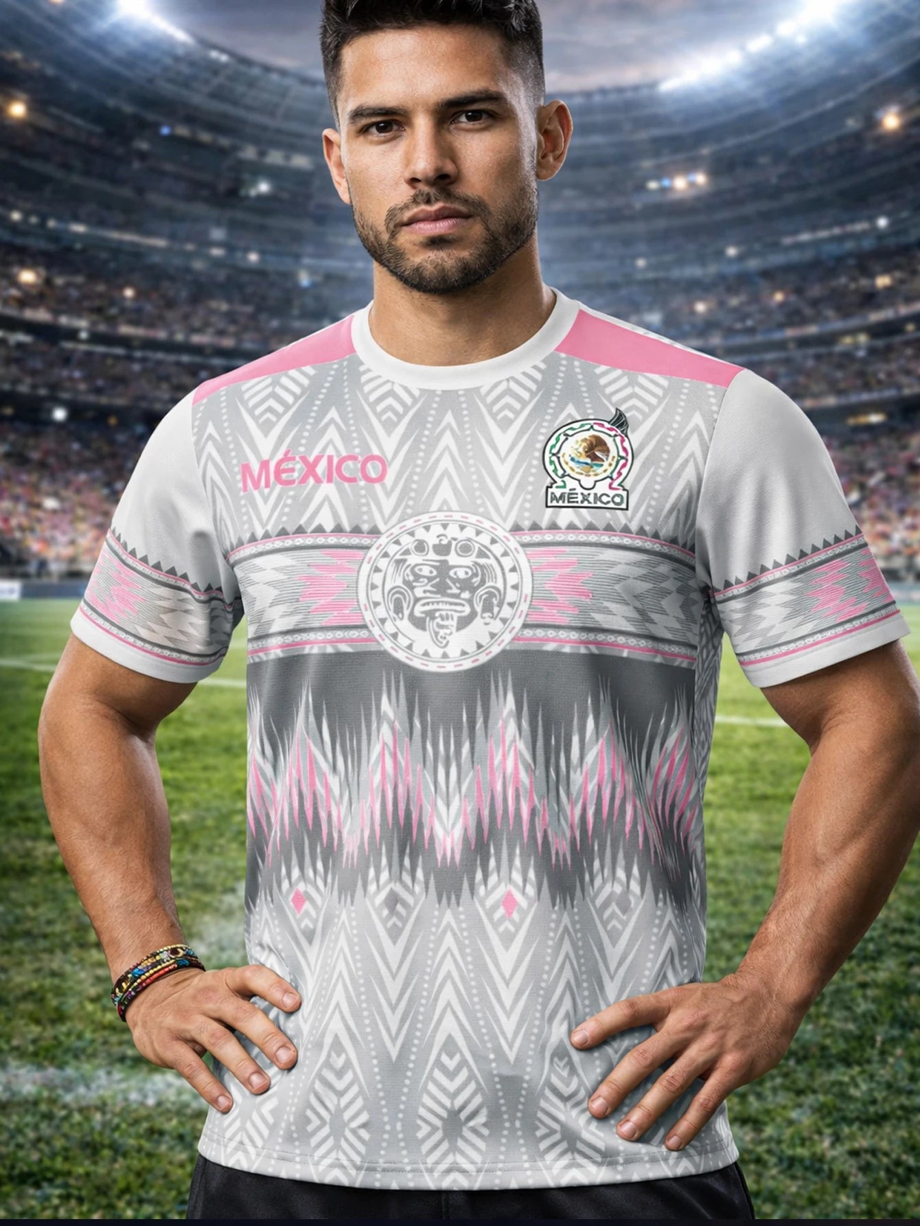 Mexico Soccer Jersey Men, Breathable Football Shirt Short Sleeve Mexican National Team Style Fan Jersey